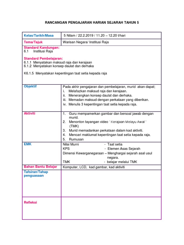 A Rph Sejarah Thn 5