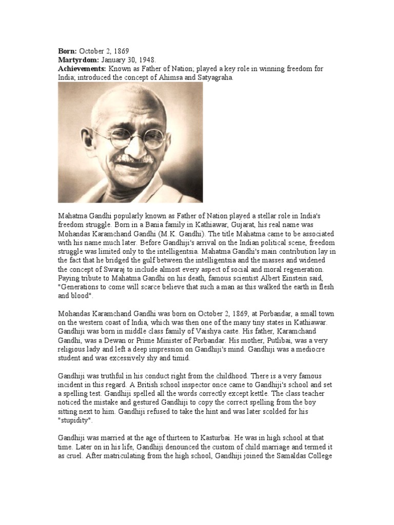 Mahatma Gandhi: Architect of India's Freedom | PDF | Mahatma Gandhi ...