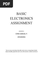 Basic Electronics Assignment: Chris Samuel P. UR10AE061