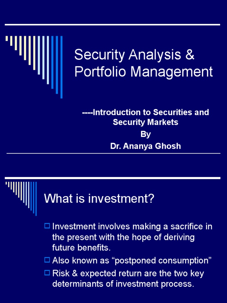 Security Analysis Introduction