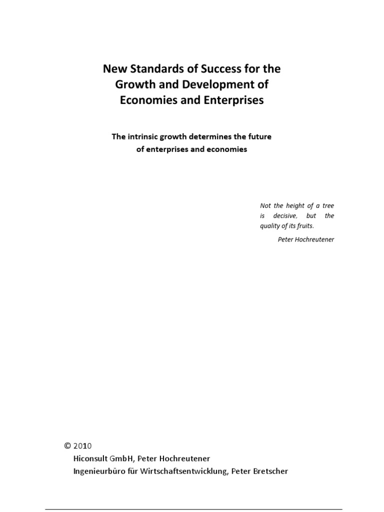 New Standards of Success For The Growth and Development of Economies ...
