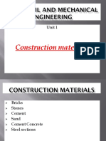 Unit I Construction Materials Presentation