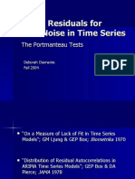 Testing Residuals For White Noise in Time Series