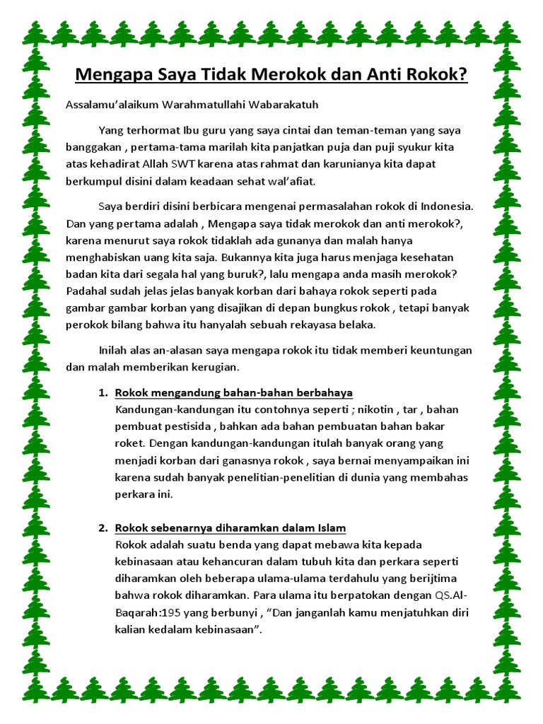 Pidato Persuasif Tentang Rokok