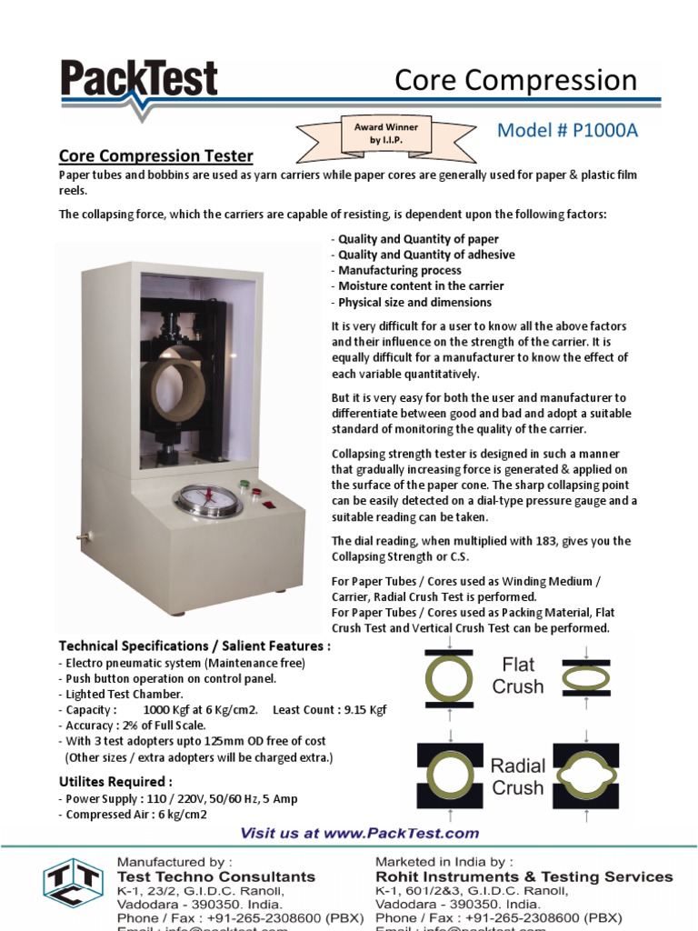 Electrical Equipment Paper Core/Paper Tube Compression Strength