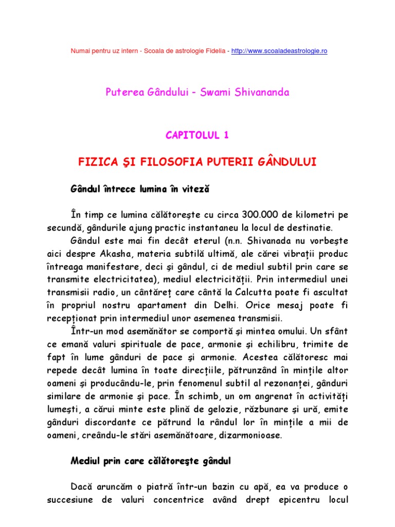 Swami Shivananda Puterea Gandului | PDF