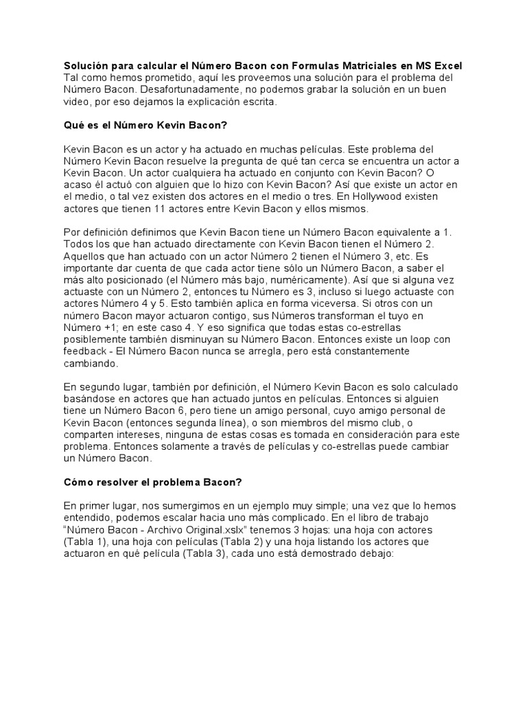 Explanation Bacon Number PDF Monedas de América del Norte Monedas