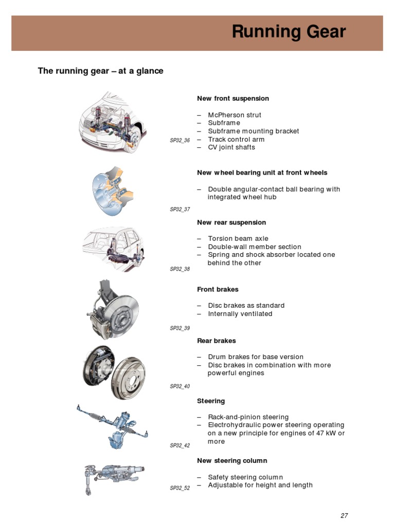 Running Gear (Suspension, Steering, Brake System, Electrical System