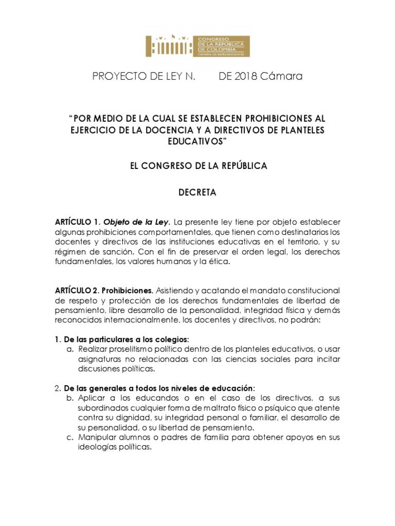 Prohibiciones para Docentes en Educación | PDF | Votación | Institución