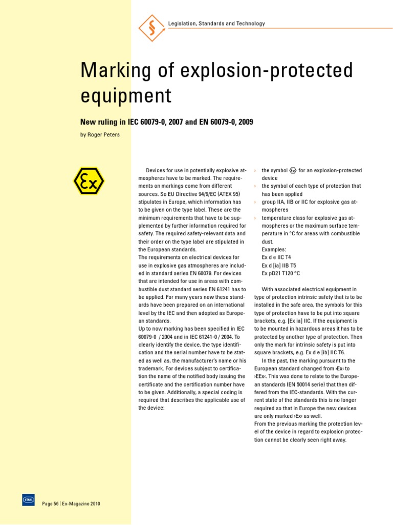 Marking Requirements for Explosion-Protected Devices | PDF | Safety ...