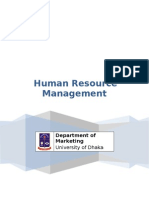 Human Resource Management: Department of Marketing