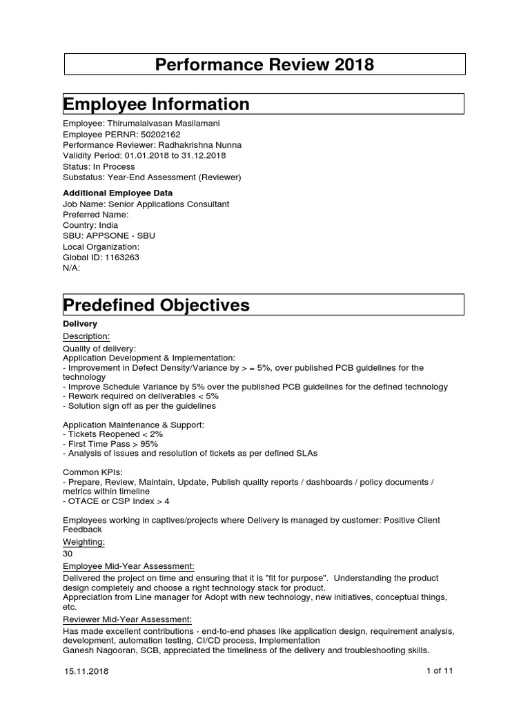 Mid-Year Performance Review Summary | PDF | Educational Technology ...