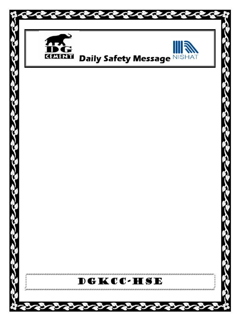 Daily Safety Message DgkccHse PDF