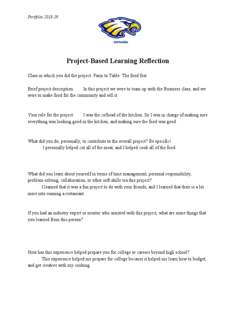 PBL Reflection | PDF