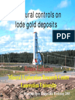 Structural Controls On Lode Gold Deposits: Mineral Exploration Research Centre Laurentian University