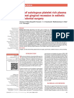 Use of Autologous PRP To Treat Gingival Resetion PDF