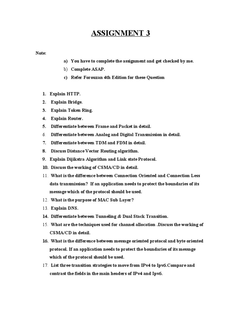 Networking Concepts and Protocols Assignment | PDF