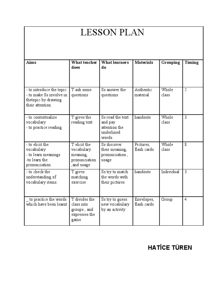 Vocabulary Lesson Plan | PDF | Foreign Language Studies | Science ...