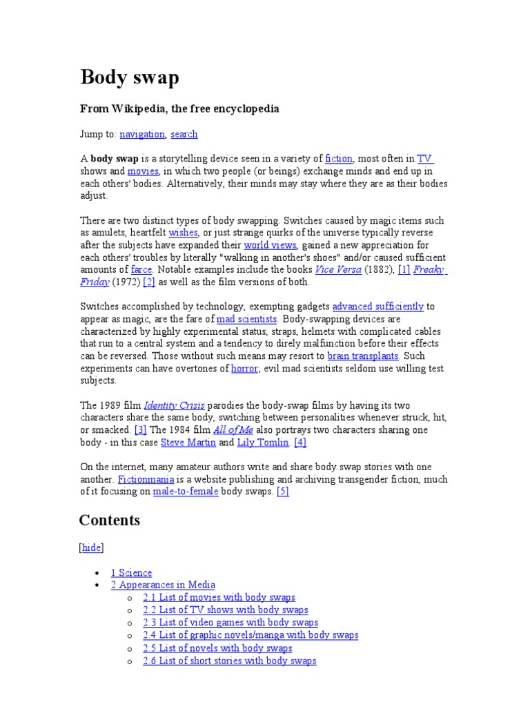 Body Swap: Fiction and Devices | PDF | Mystery, Thriller & Crime ...