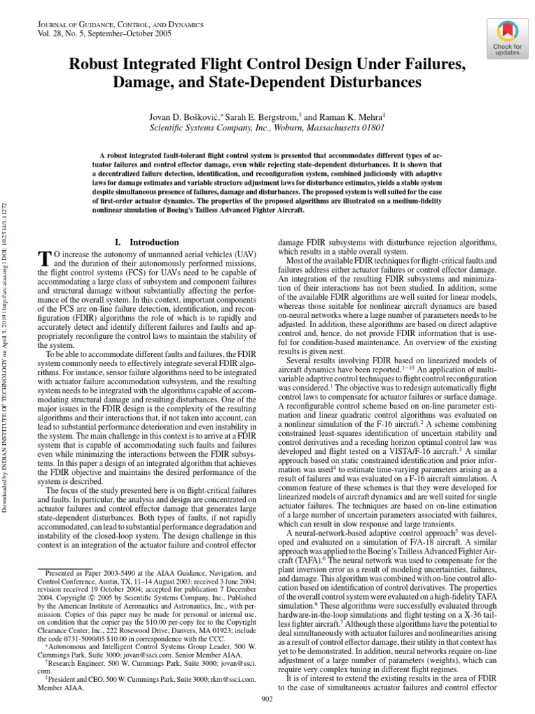 Robust Integrated Flight Control Design Under Failures, Damage, and ...
