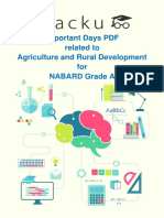 Important Days PDF Related To Agriculture and Rural Development For Nabard Grade A