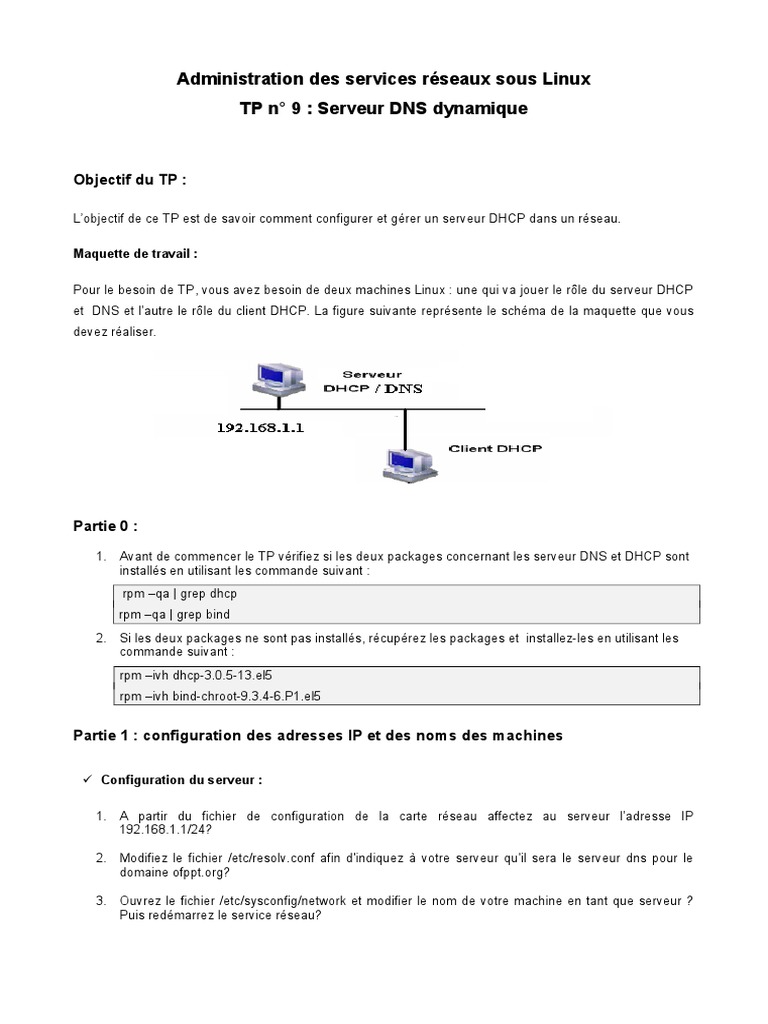 Configuration d'un Serveur DNS Dynamique | PDF | Système de noms de ...