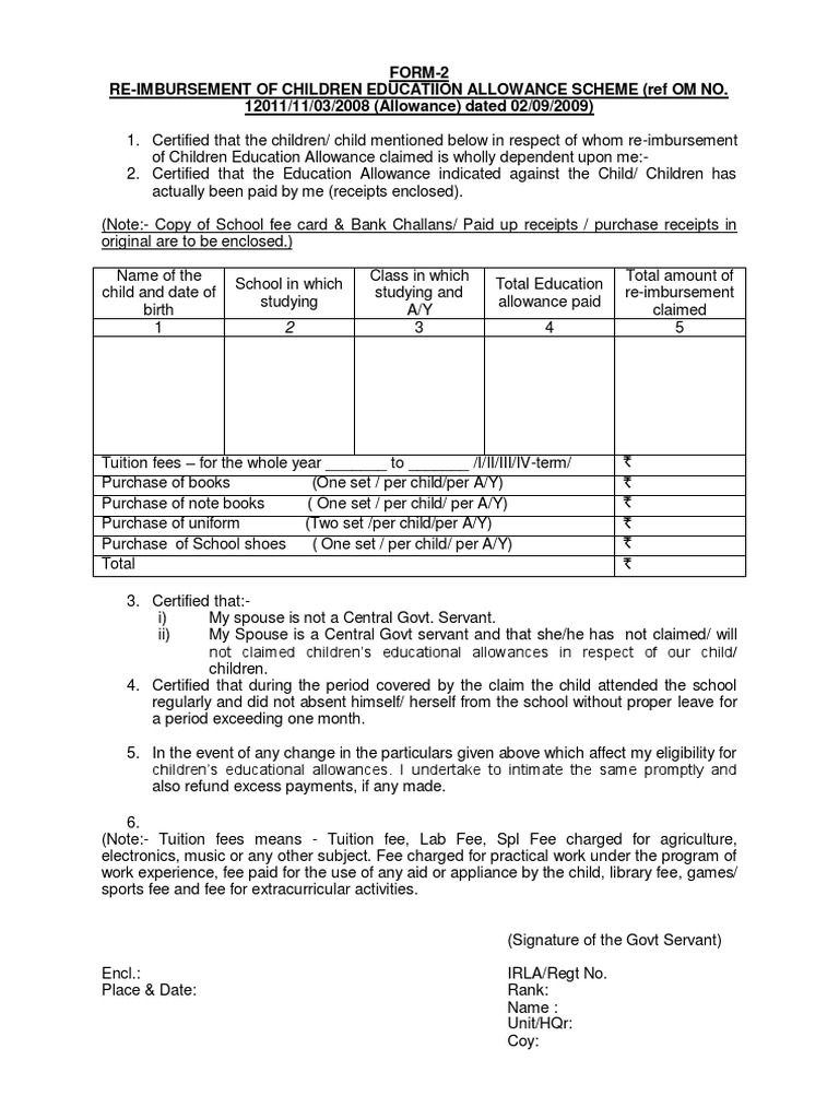 Latest cea form pdf fee payments
