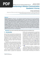 Beamforming in Wireless Communication Standards: A Survey