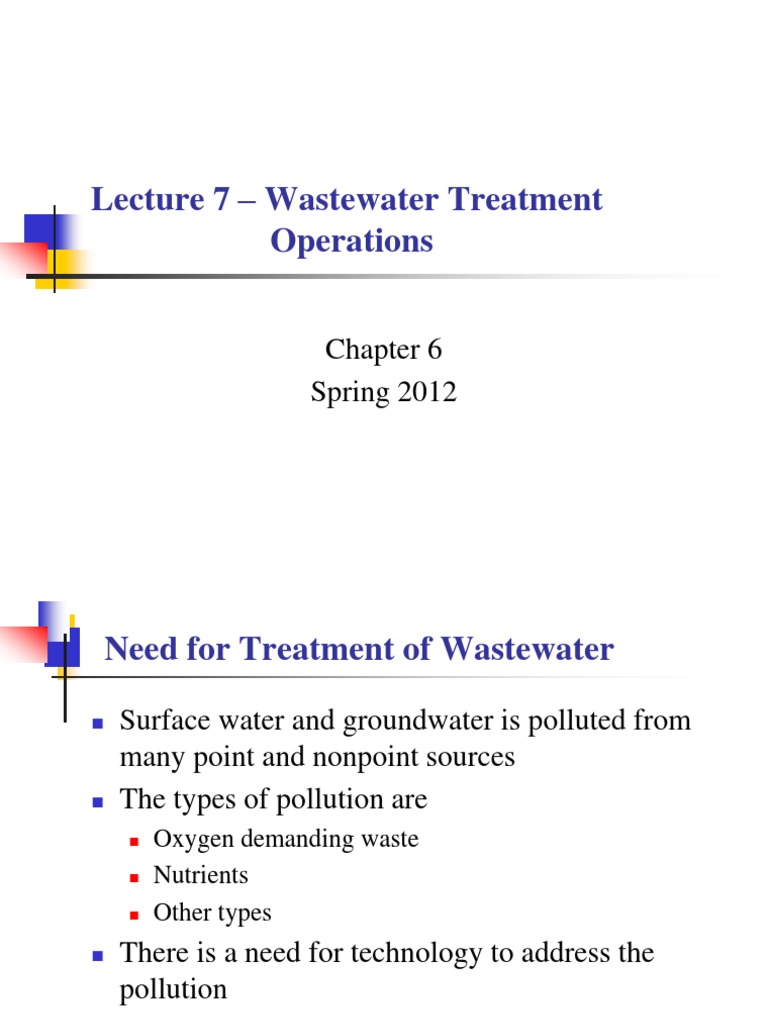 Wastewater Treatment Operations Overview | PDF | Sewage Treatment ...