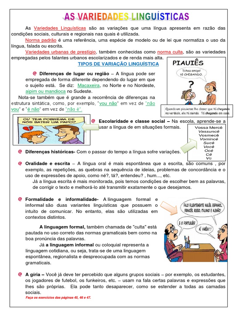 Variedades Linguísticas e Suas Diferenças | PDF | Semiótica | Idiomas