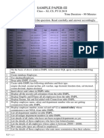 Sample Paper-III Class Xi (Computer Science) Periodic Test-2