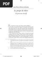 SARDAN, Jean-Pierre Olivier De. Le Projet de Thèse. Un Processus Iterátif PDF