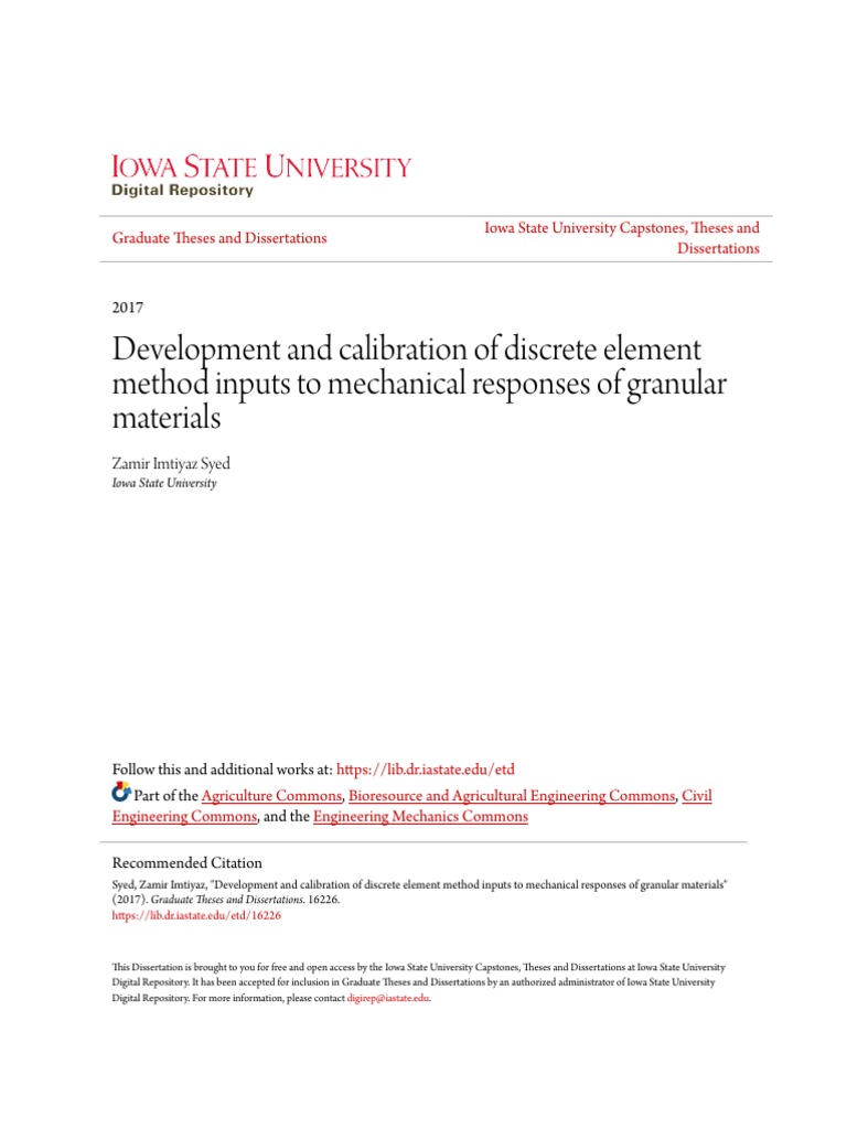 TESIS - Development and Calibration of Discrete Element Method Inputs ...