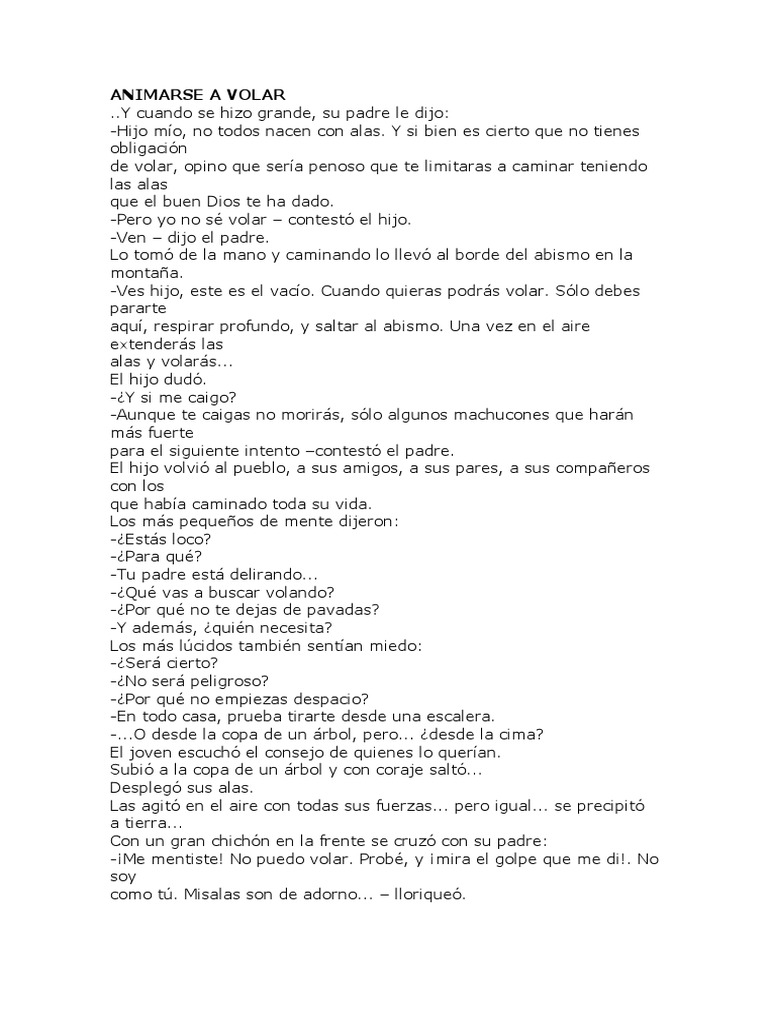 Moraleja de volar y arriesgarse | PDF