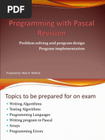 Problem Solving and Program Design Program Implementation: Prepared By: Miss A. Walford