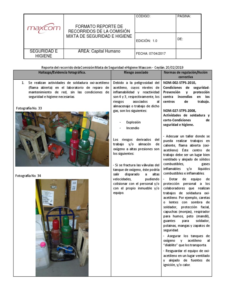 Informe de Seguridad e Higiene Laboral | PDF | Soldadura | Construcción