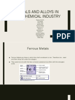 METALS AND ALLOYS FOR CHEMICAL INDUSTRY