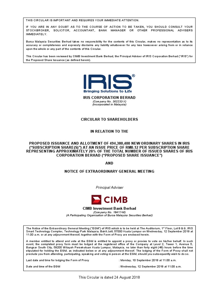 Important Circular: Immediate Action Required | PDF | Business Law ...