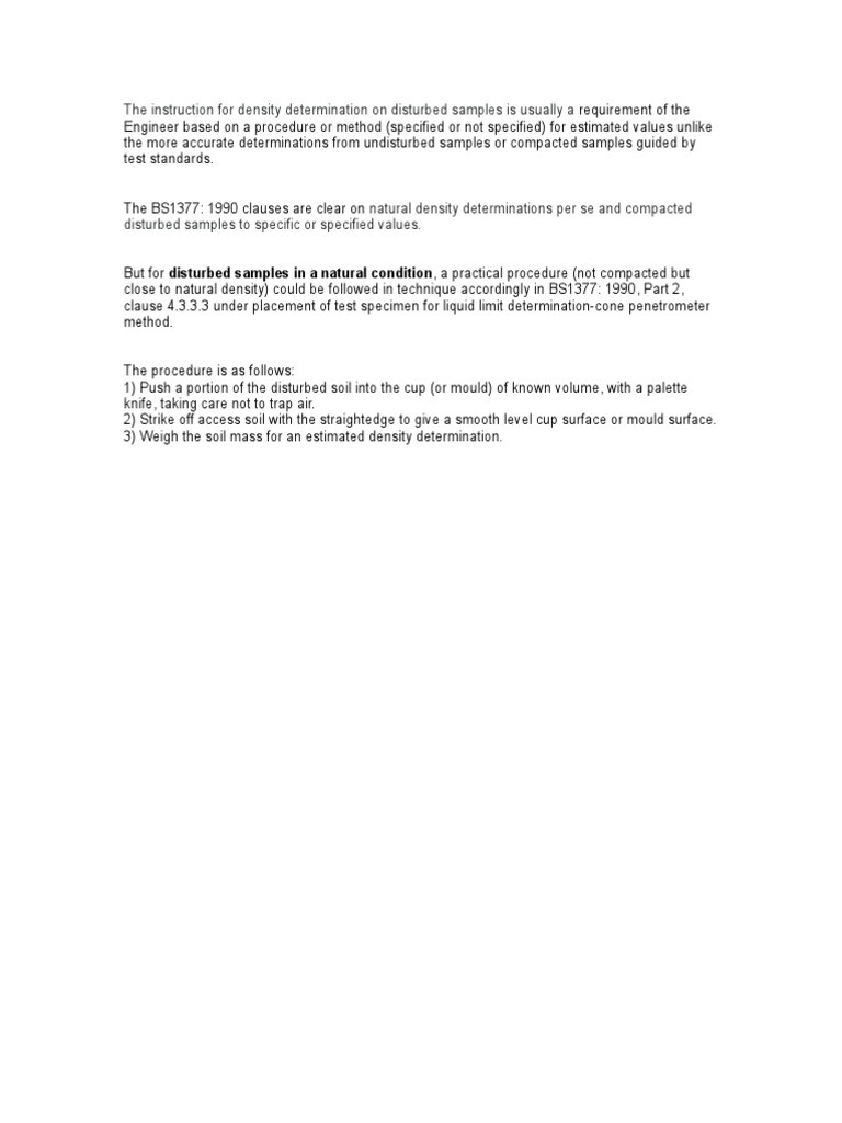 Disturbed Samples Density Method PDF