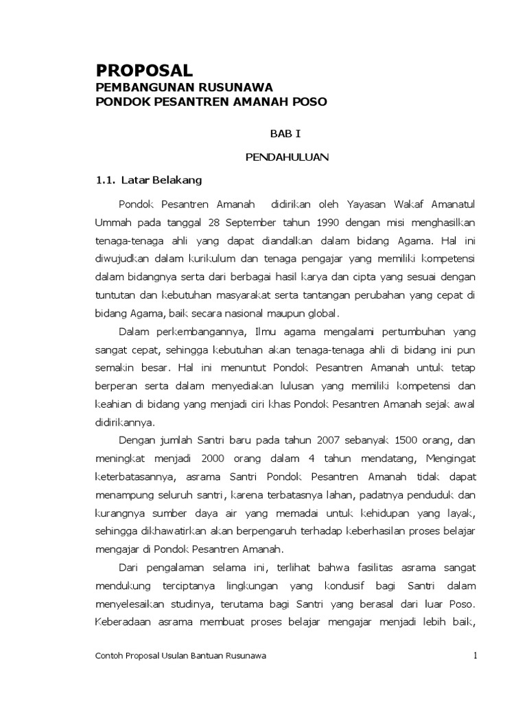 Contoh Isi Proposal Pembangunan Rususnawa Doc