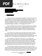 Cohen Letter Sent