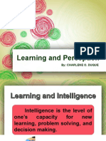 Learning and Perception: By: Charlene O. Duque