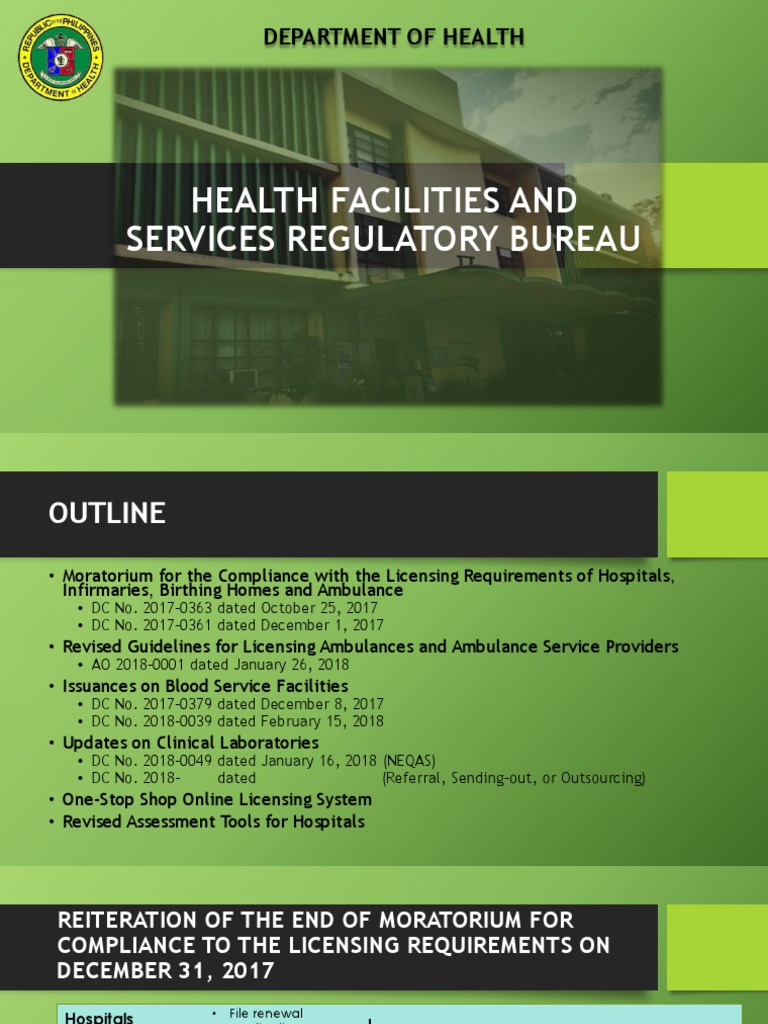 DOH 2018 New Rules Licensing, Etc PDF Emergency Department