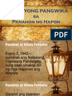 Wikang Pambansa Sa Panahon NG Hapones