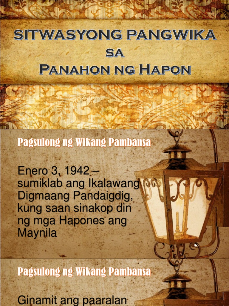 Kasaysayan Ng Wikang Pambansa Sa Panahon Ng Mga Hapon