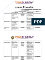 Curriculum Evaluation Reading