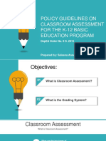Policy Guidelines On Classroom Assessment For The K-12 Basic Education Program
