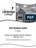 APA Student Guide: Centre For Applied Arts & Sciences