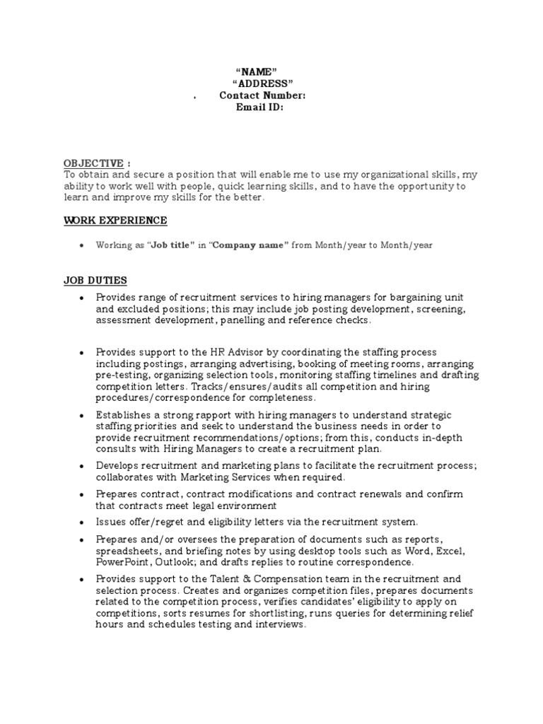 Canadian Resume Format Example | PDF | Recruitment | Human Resources