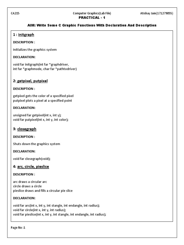 Computer Graphic Programs PDF Ellipse Integer Science)